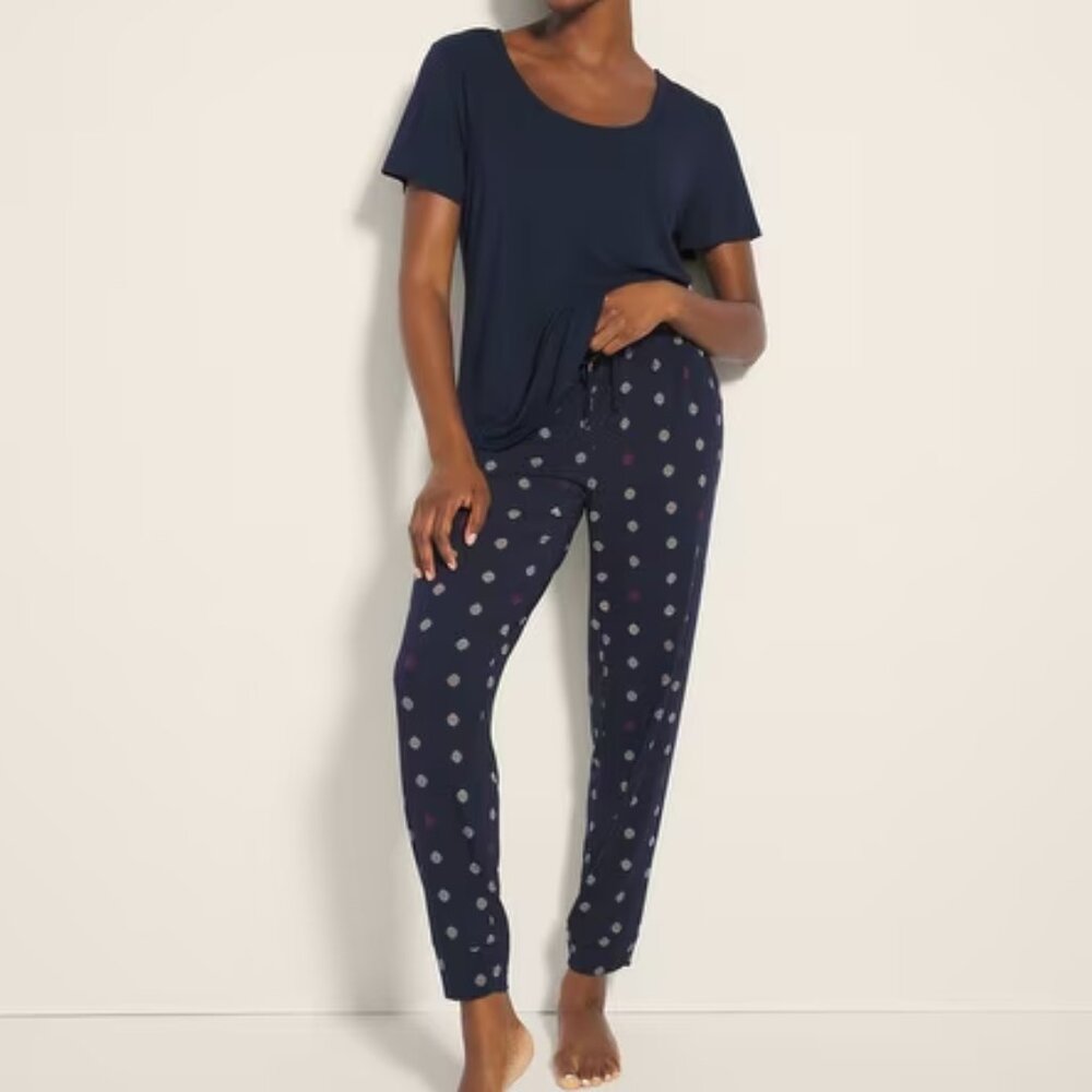 NWT Soma COOL NIGHTS Banded Bottom/Short Sleeve Pajama Set